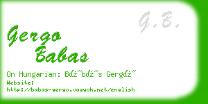 gergo babas business card